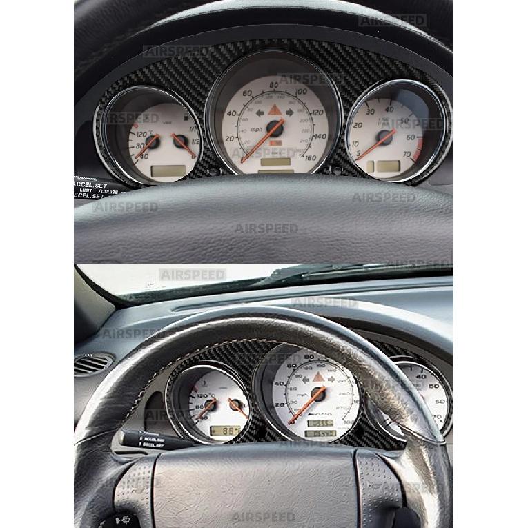 Real Soft Carbon Fiber Trim Sticker For Mercedes Benz SLK R170 1996 1997 1998 1999 2000 2001 2002 2003 Car Speedometer Frame