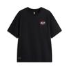 Li Ning Basketball Series Sports Casual Simple Loose Letter Round Neck Pullover Short Sleeve T-Shirt Men T-Shirts Black AHSV223-4
