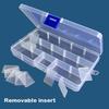 2 Set [Transparent Storage Box] A Durable Transparent Plastic Storage Box with 10/15 Compartments—enlarged and Thickened