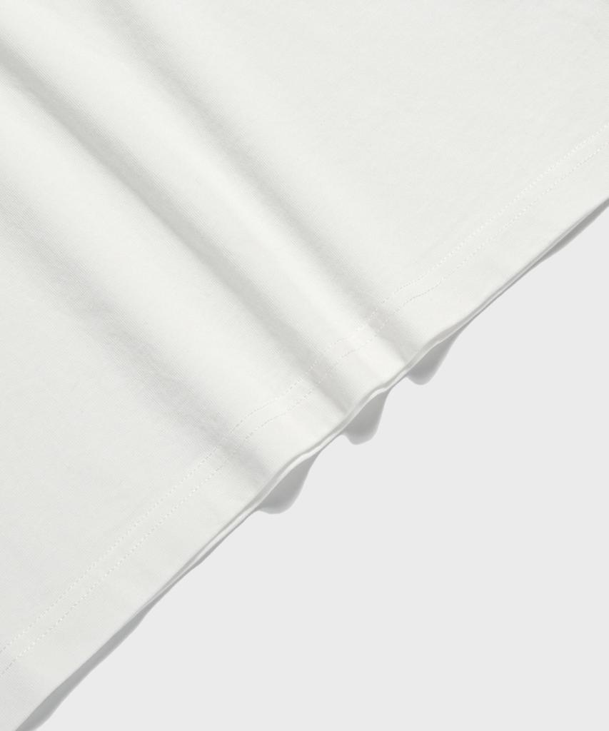 Ledeutoneido Vintage Cotton Short Sleeve Henley Tee Ivory
