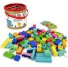 Pro-Kids Colored Wooden Construction Set with Sorter, 100 Pieces
