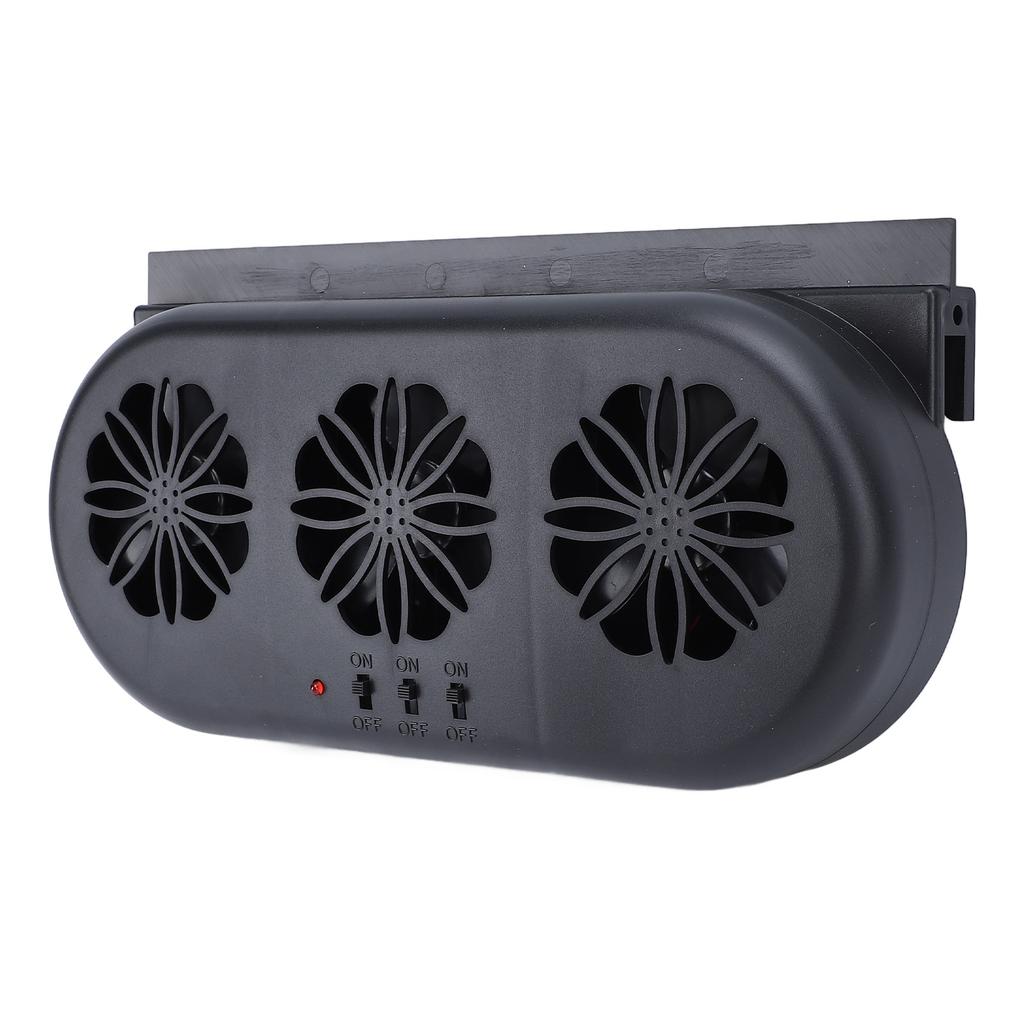 Car Air Vent Cooling Fan SUV Window Cooler 3 Outlet USB Plug in Circulation Exhaust Smoke Black