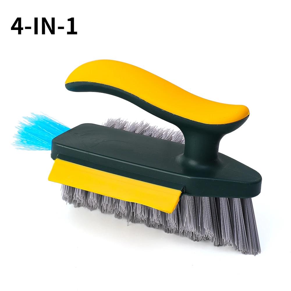 4 In 1 V-Shape Scrubber Brush Kitchen Bathroom Tile Floor Gap Cleaning Brush Window Groove Wall Corner Toilet Brushes Tools