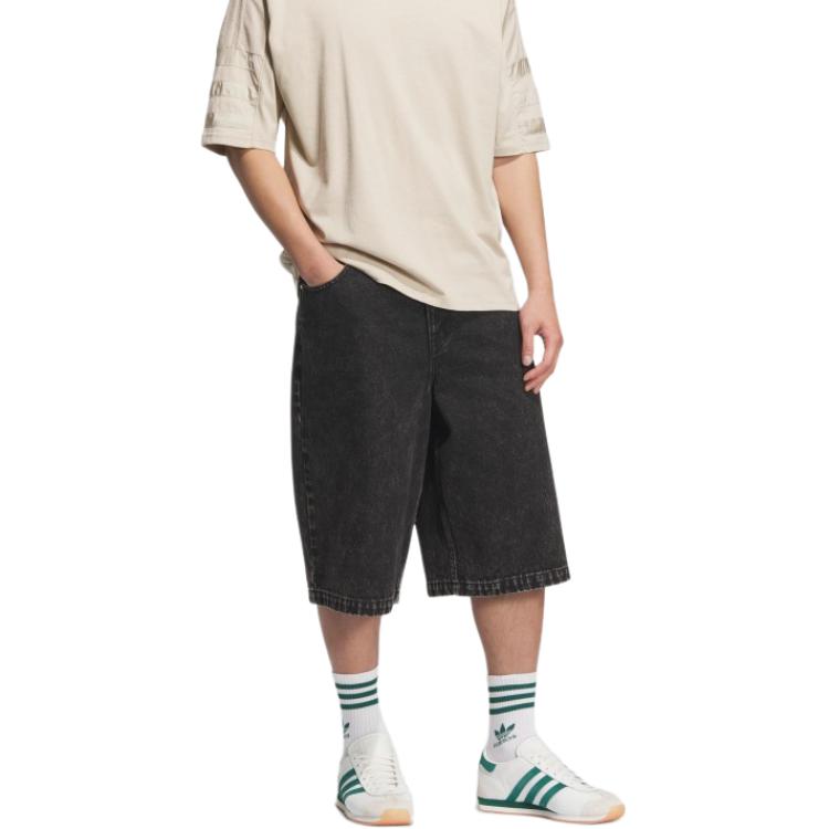 adidas Originální Ležérní Šortky Unisex Střední Džínové Černé JX5005
