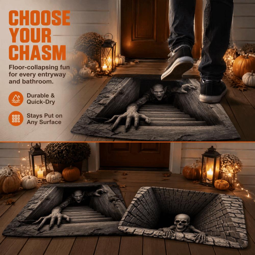 Halloween Optical Illusion Rug 3D Bathroom Carpet Scary Home Floor Mat Halloween Party