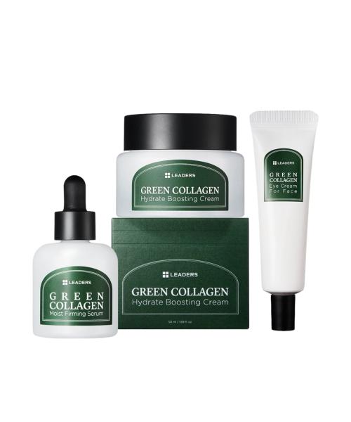 Leaders Green Collagen 3-Piece Set (Serum + Cream + Eye Cream)