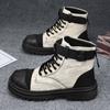 Fashion Hot New Martin Boots Men's English Style Motorcycle Black Boots Casual Work Boots High Top Lace Up Safety Shoes Men Desert Boots