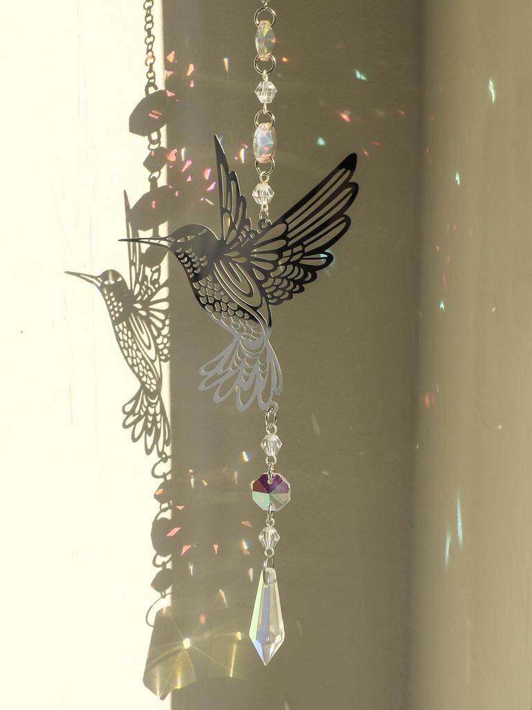 Hängande Kristall Vindspel Solfångare Fe Vackra Fjärilar Målat Glas Solfångare Fönster Hängande Klocka för Rum Trädgårdsdekor