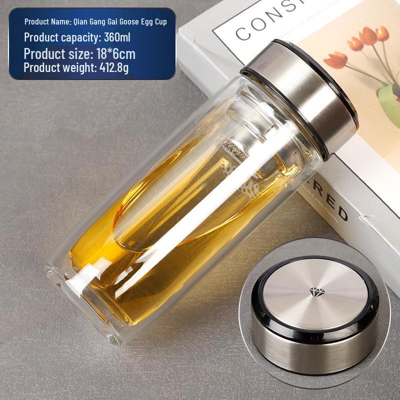 Double-Layer High-Temperature Resistant Borosilicate Glass Tea Cup with Custom Logo 360ml
