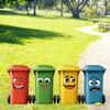 4Pcs PVC 2D Printed Cartoon Stickers, Glossy Decals for Trash Can, Fun Theme Home Decor Sticker Set