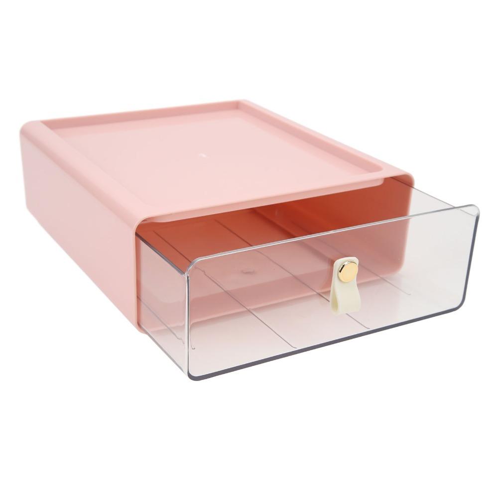 

Large Capacity Storage Container Transparent Material Stackable Storage Bins Home розовый