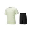 Comfortable Simple Round Neck Breathable Versatile Solid Color Short Pants Casual Sports Suit Men Tops 952525203-1