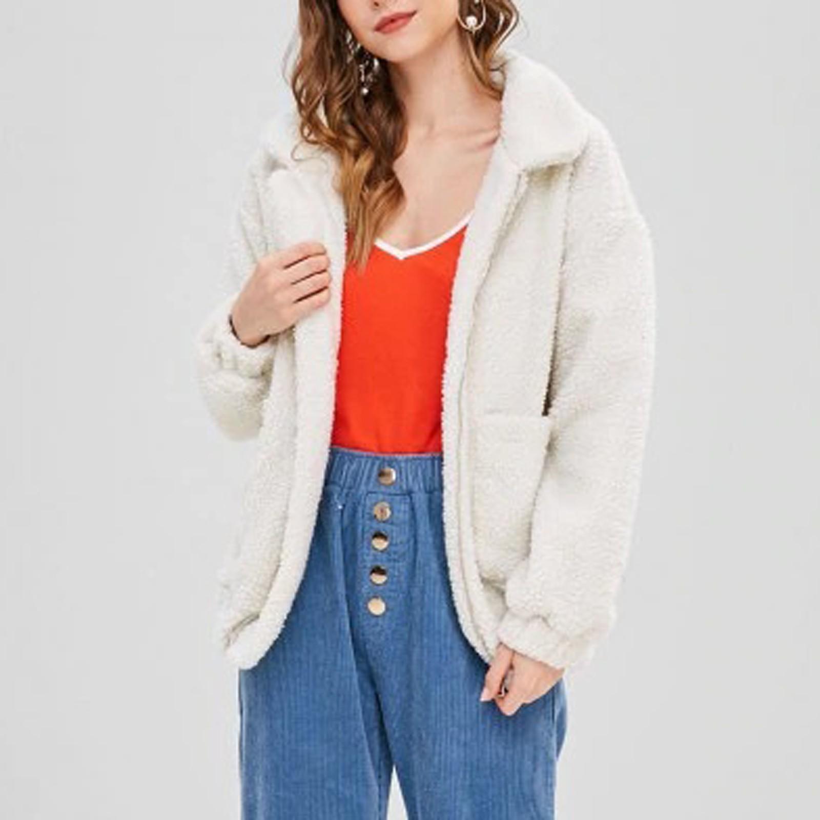 

Модная женская однотонная повседневная пуловер с высоким воротником, блузка с длинным рукавом, пальто M белый