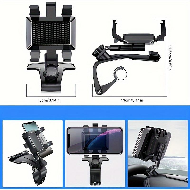 1Pc 360° Rotatable Car Mobile Phone Holder - Dashboard Navigation Mount with Parking Number Plate