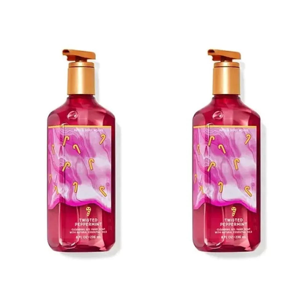 BBW Bath & Body Works 236ml 2 packs TWISTED PEPPERMINT Cleansing Gel Hand