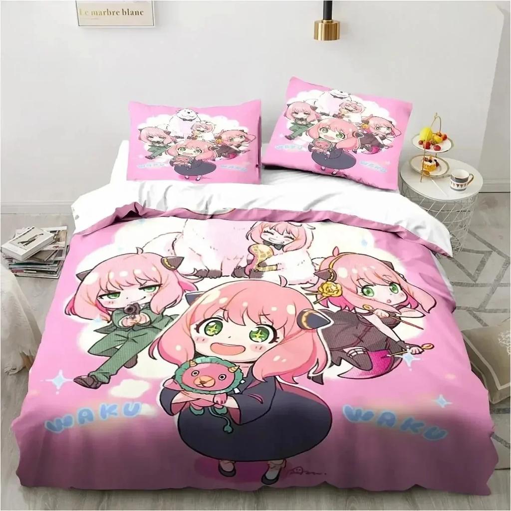 Luxury New 3D Print SPY FAMILY Anya Anime Bedding Set Duvet Cover Bed Set Quilt Cover Pillowcase king Queen Size Boys Adult