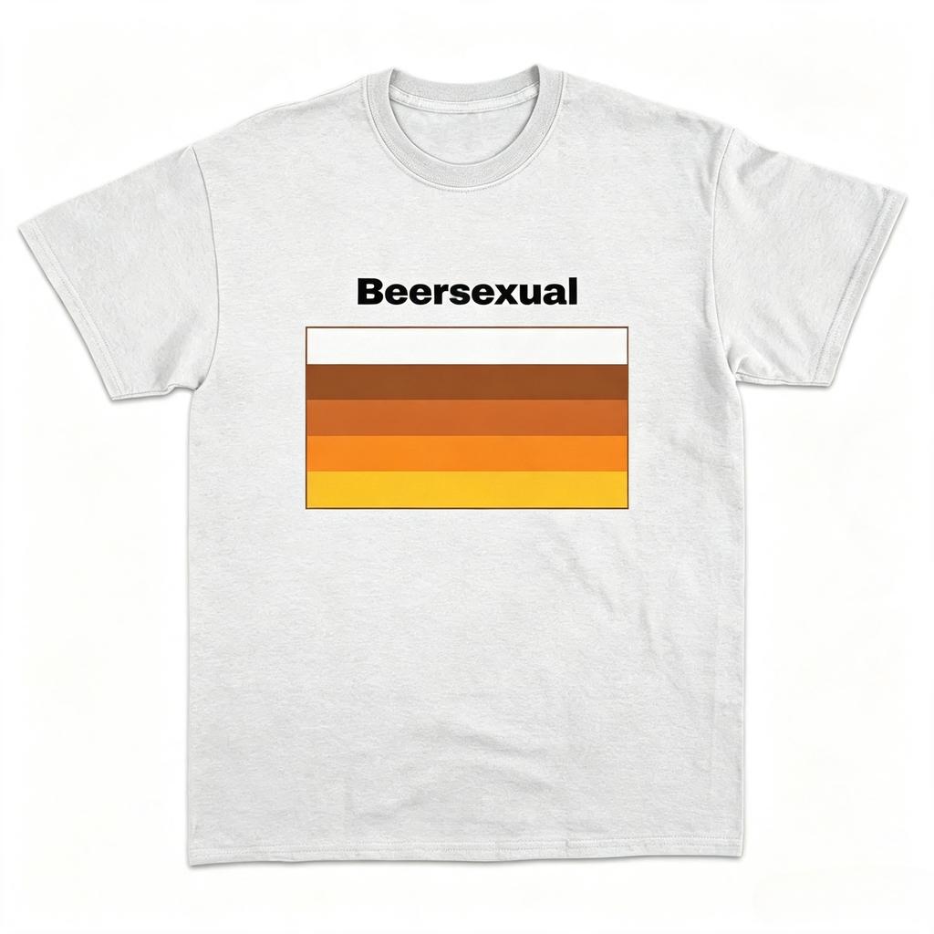 Beersexual Flag TShirt Unisexs and Womens Funny Beer Lover Gift Graphic Tee Hip Hop Streetwear Casual Summer Top  New