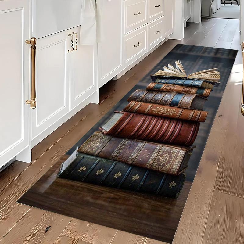 

Whimsical Autumn Book Long Runner Rug Vibrant Colorful & Classic Design Soft Washable Non-slip Mat for Hallway Corridor 40X120CM