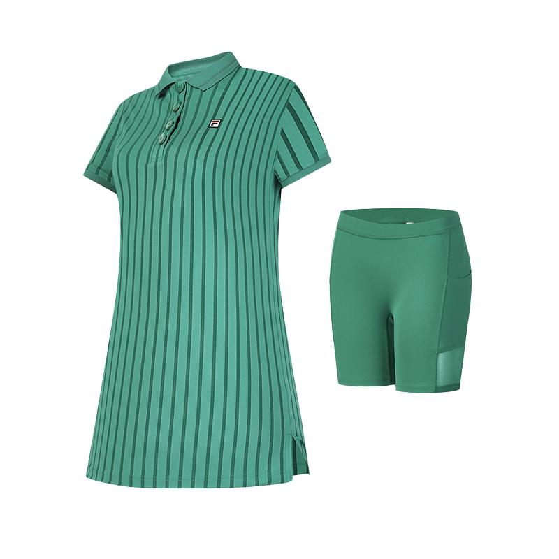 

New FILA Short Sleeved Dress Women s Melon Blue Green A11W433303FGN 165/66A/M