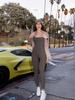 Women's Sleeveless Ribbed Tank Yoga Jumpsuit - Body Shaping Sport Jumpsuit