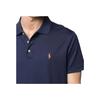 Polo Ralph Lauren Solid Color Plain Knit Short Sleeve Cotton Polo Shirt Men tops Blue 710713130-006