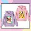 Urocza bluza z nadrukiem Pikachu dla dzieci, Ciepła, miękka i wygodna bluza wkładana dla chłopców i dziewczynek