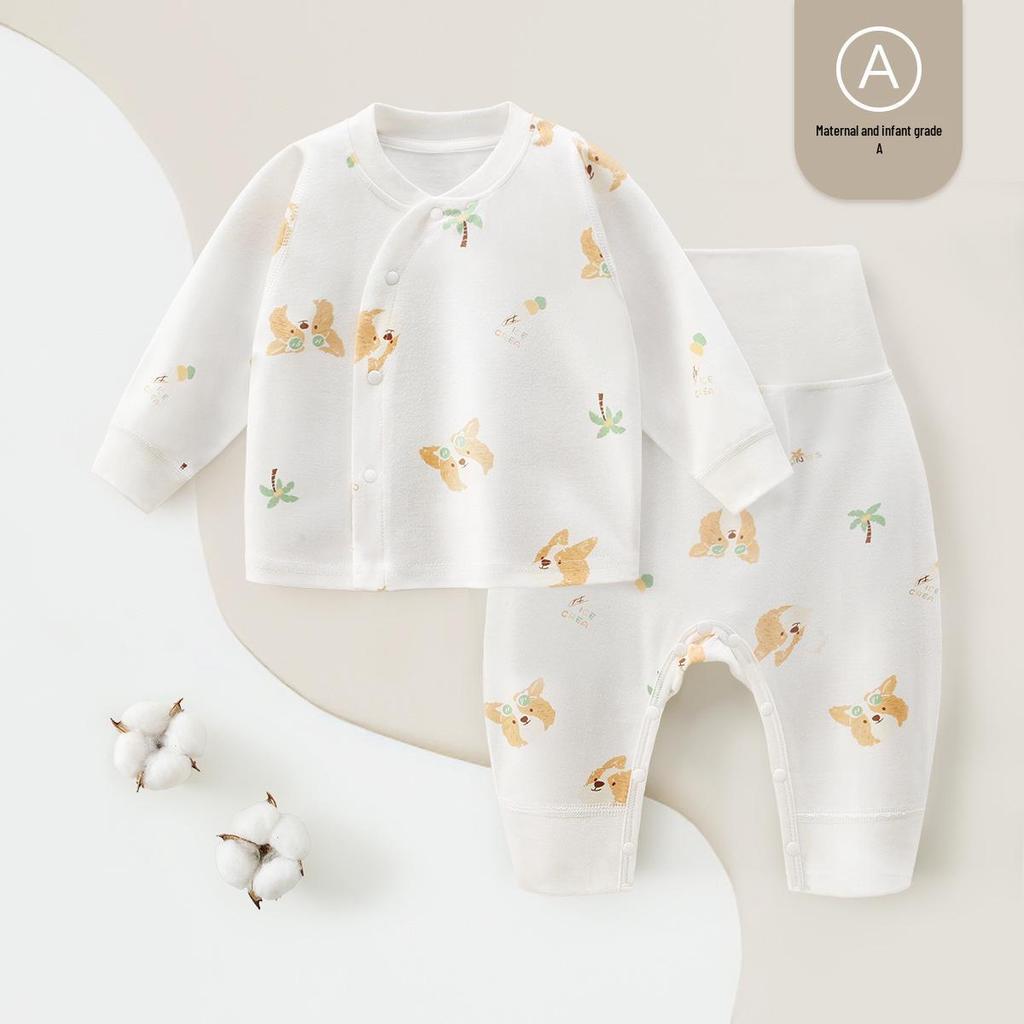 Spring & Fall Kids' Boneless Cotton Underwear Set: High-Waisted Base Layer for Boys & Girls