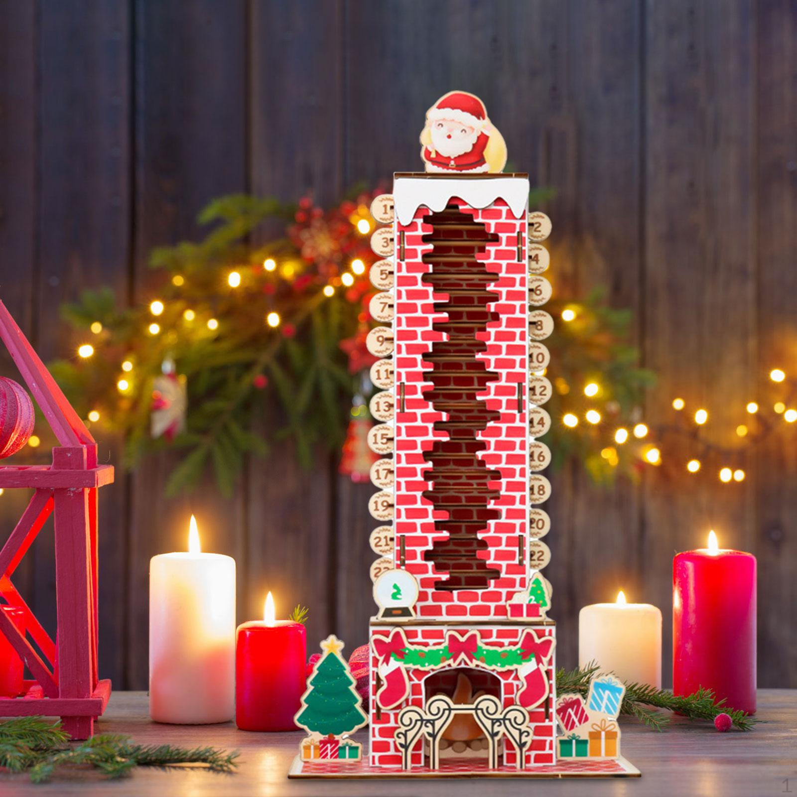 

Рождественский деревянный адвент-календарь 24 дня Декоративный коллекционный Праздничное украшение Настольный