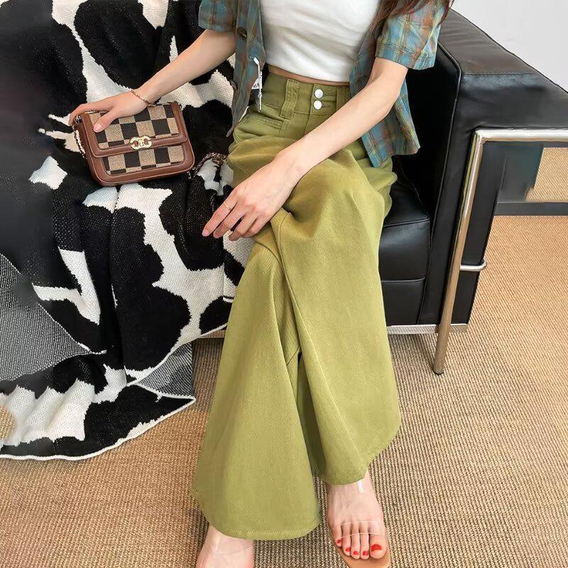 2024 Women's Trendy Wide-Leg Jeans - Loose, Slimming, Straight-Leg Design for Spring & Autumn