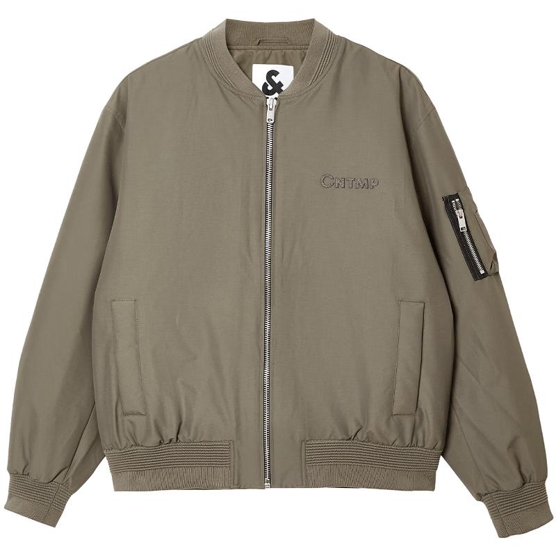Мужская утепленная куртка JACK&JONES свободного кроя с воротником-стойкой и нашивкой с буквой S оливковое зеленый