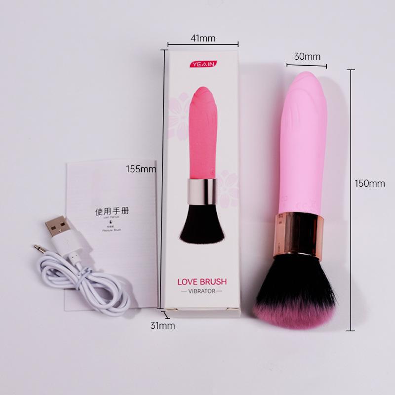 Soft Makeup Brush Vibrator 10 Vibrating Modes Silicone Bullet Vibration Nipple Clitoris Massager Stimulator Sex Toys for Women