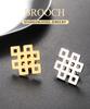 Dawapara Vintage Endless Knot Symbol Brooches Good Luck Chinese Knot Brooch Lapel Pin Stainless Steel Accessories