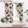 2D FLAT PRINTING 2pcs Curtains (Without Rod) Halloween Skulls and Roses Modern Print Curtains Yarn Curtains Ramadan Suitable for