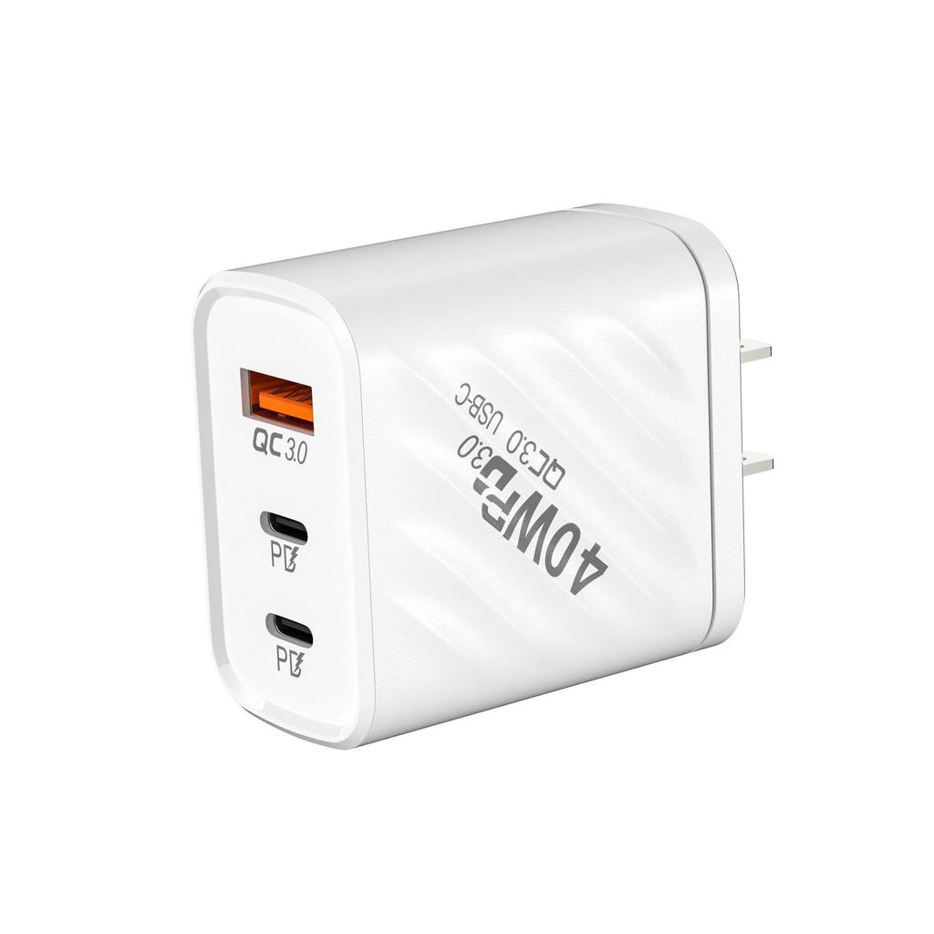 40W Dual PD Fast Charger for Apple, Xiaomi, Huawei with Type-C & USB 2.4A Ports