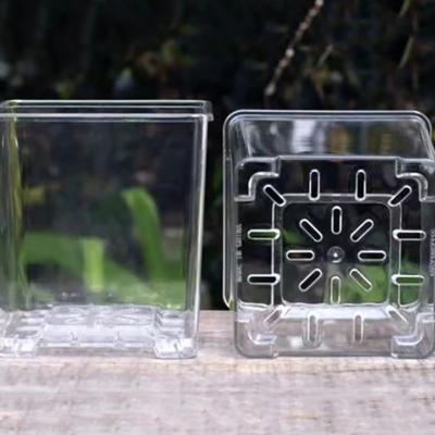 Transparent Flower Pot Drainage Basin Transparent Hole Flower Basket Plastic Breathable Flower Pot Accessories