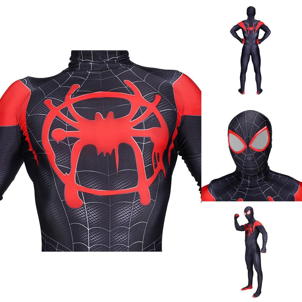 Breathable And Stretchable Spider Miles Morales Costume For Kids And Adults