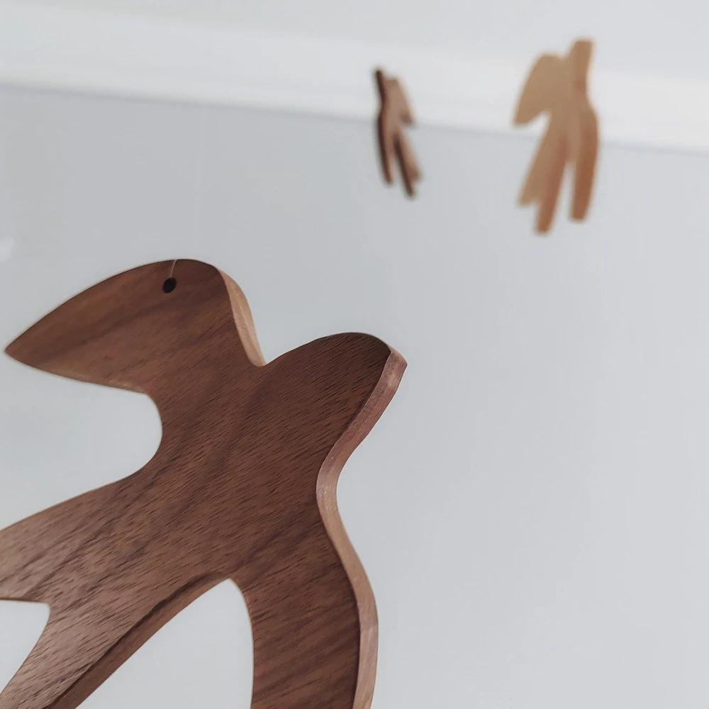 Aerial Swallow Solid Wood Balance Pendant Children's Room Decoration Kindergarten Gift for Children Ins Style Nordic Decorative