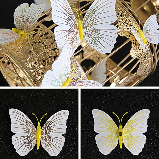 12Pcs Wall Decal Waterproof Realistic Removable Ambilight 3D Wall Sticker Butterfly Wall Stickers