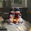 Snowman Desktop Ornament for Christmas Window Decoration and Festive Atmosphere