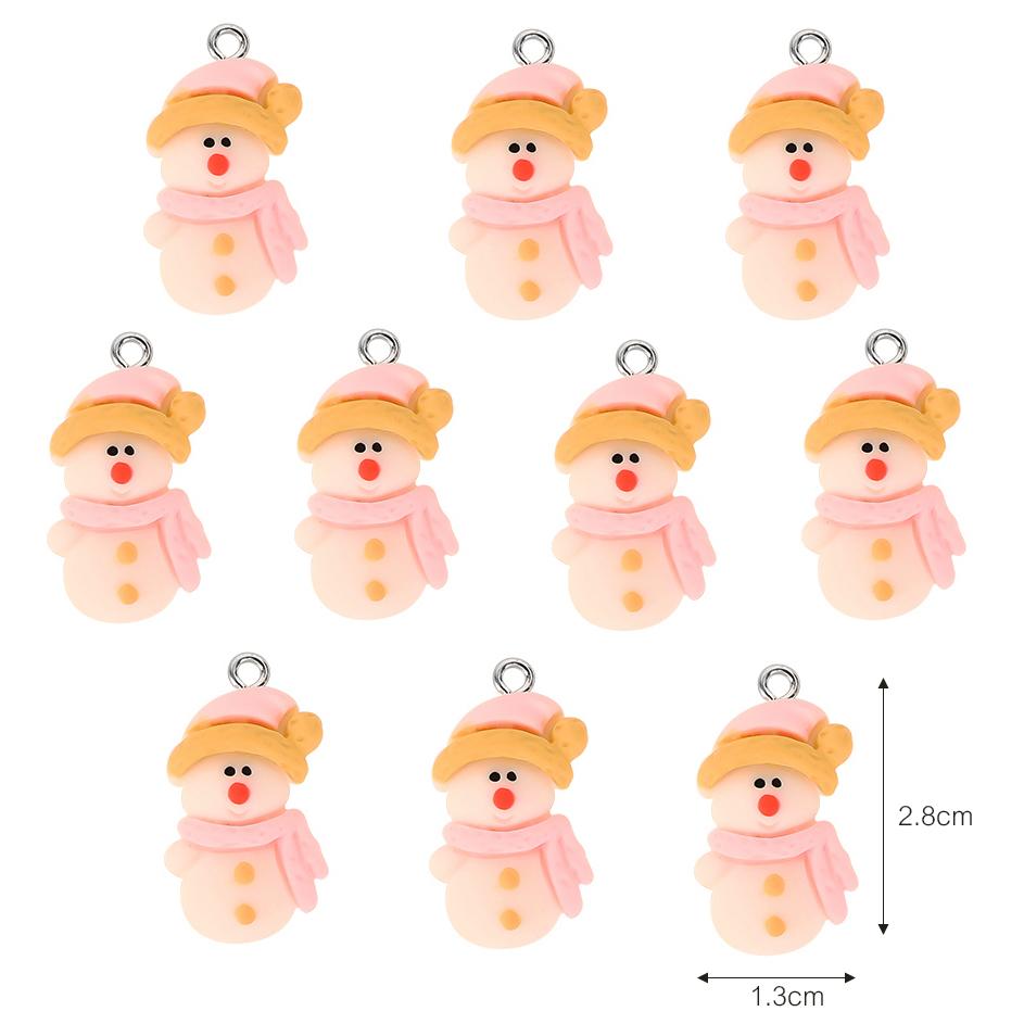 Christmas Resin Ornament Cute Santa Gingerbread Man Hanging Pendant for DIY Craft Jewelry Keychain Xmas Tree Decorations