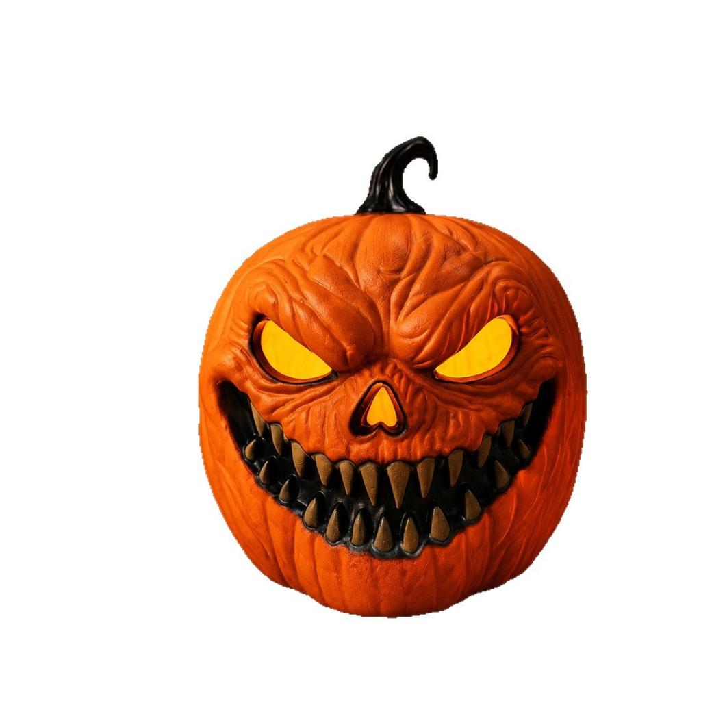 Halloweenská dekorace Svítící dýně aktivovaná zvukem se strašidelnými zvukovými efekty Elektronická hračka jako rekvizita pro barovou scénu