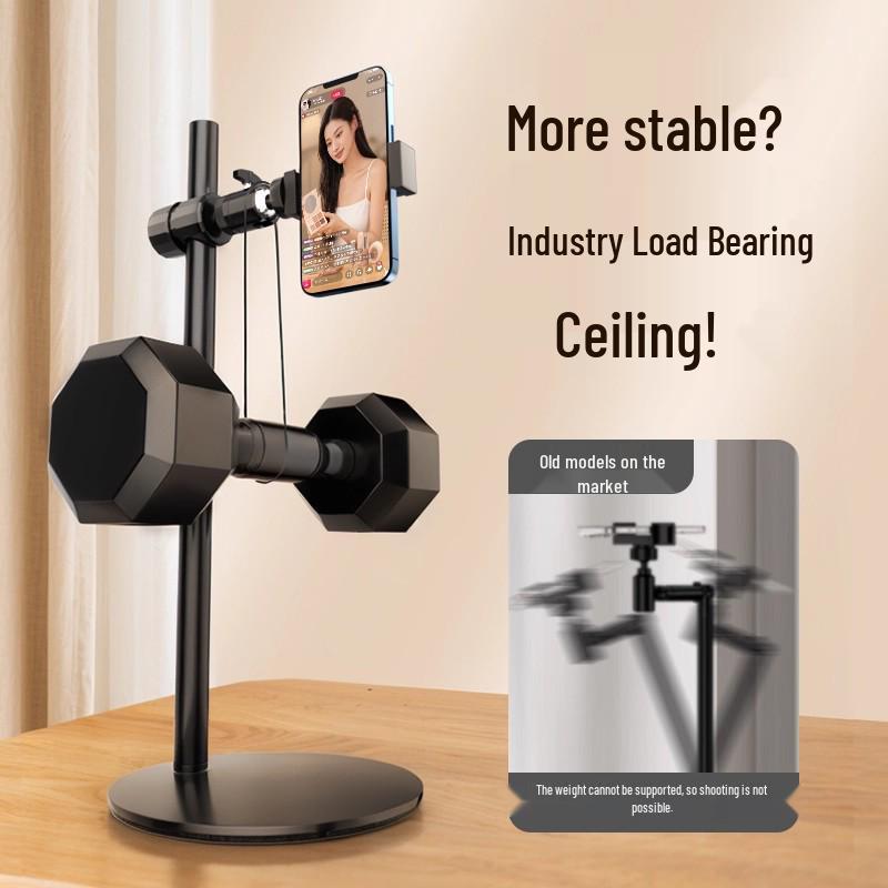 Dual-Machine Live Stream Phone Stand: Adjustable Desktop Holder for Shooting & Viewing