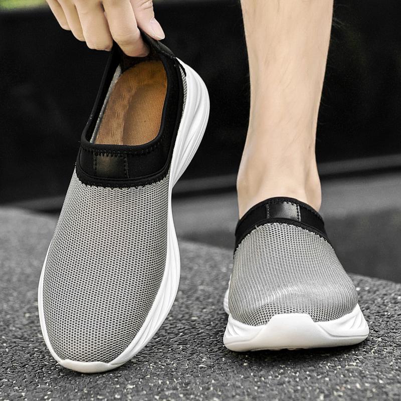 Summer Men's Breathable Mesh Loafers Slip-On Casual Shoes Lightweight Comfortable Flats Walking Shoes for Men Sneakers