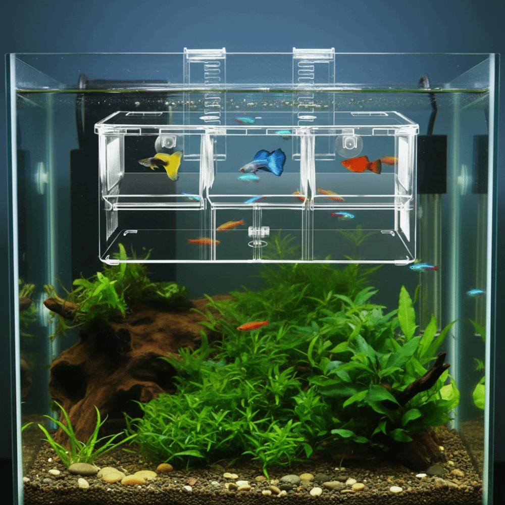 Highly Transparent Fish Breeding Box Acrylic Double Layer Hatching Incubator Suspension Peacock Fish Breeding Box Nursery