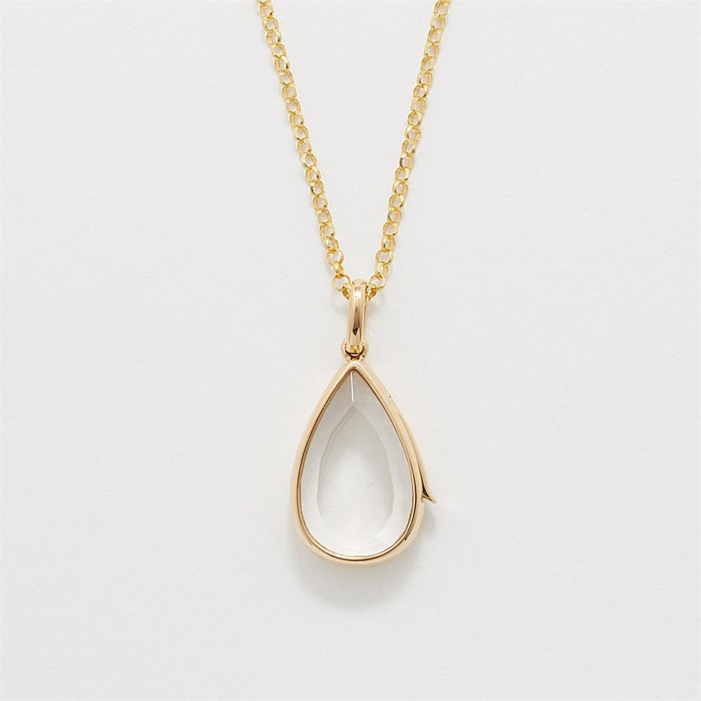 Creative Cute Little Items Heart of Ocean Water Drop Pendant Can Open Necklace for Women Stainless Steel Does Not Fade Jewelry