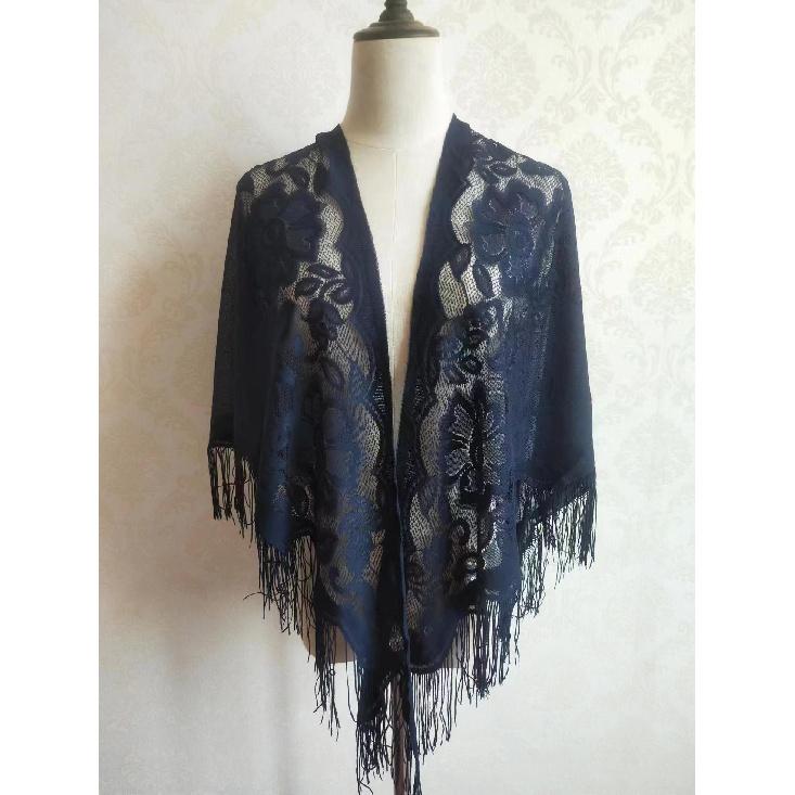 New Spring And Autumn Silk Scarf Thin Lace Triangle Scarf Women With Cheongsam Hanfu Shawl Fringe Scarf