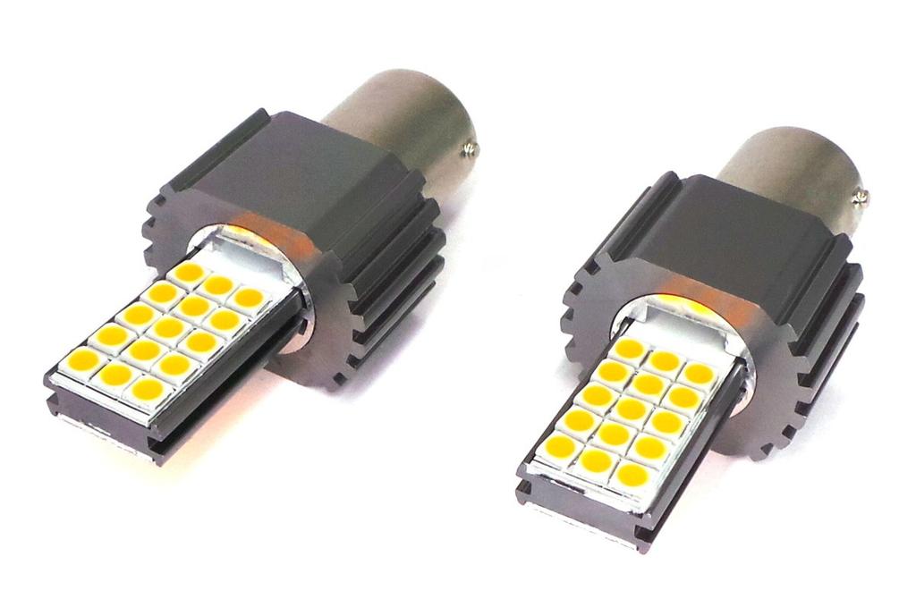 LED Bulbs 2x P21W, BA15S 12-24V CANBUS Orange New, Off-Road
