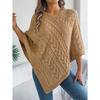 Women's Oversized Sweatshirt Top Casual Solid-Colour Cable-Knit Oversized Cape Cardigan Women's Knitted Sweater
