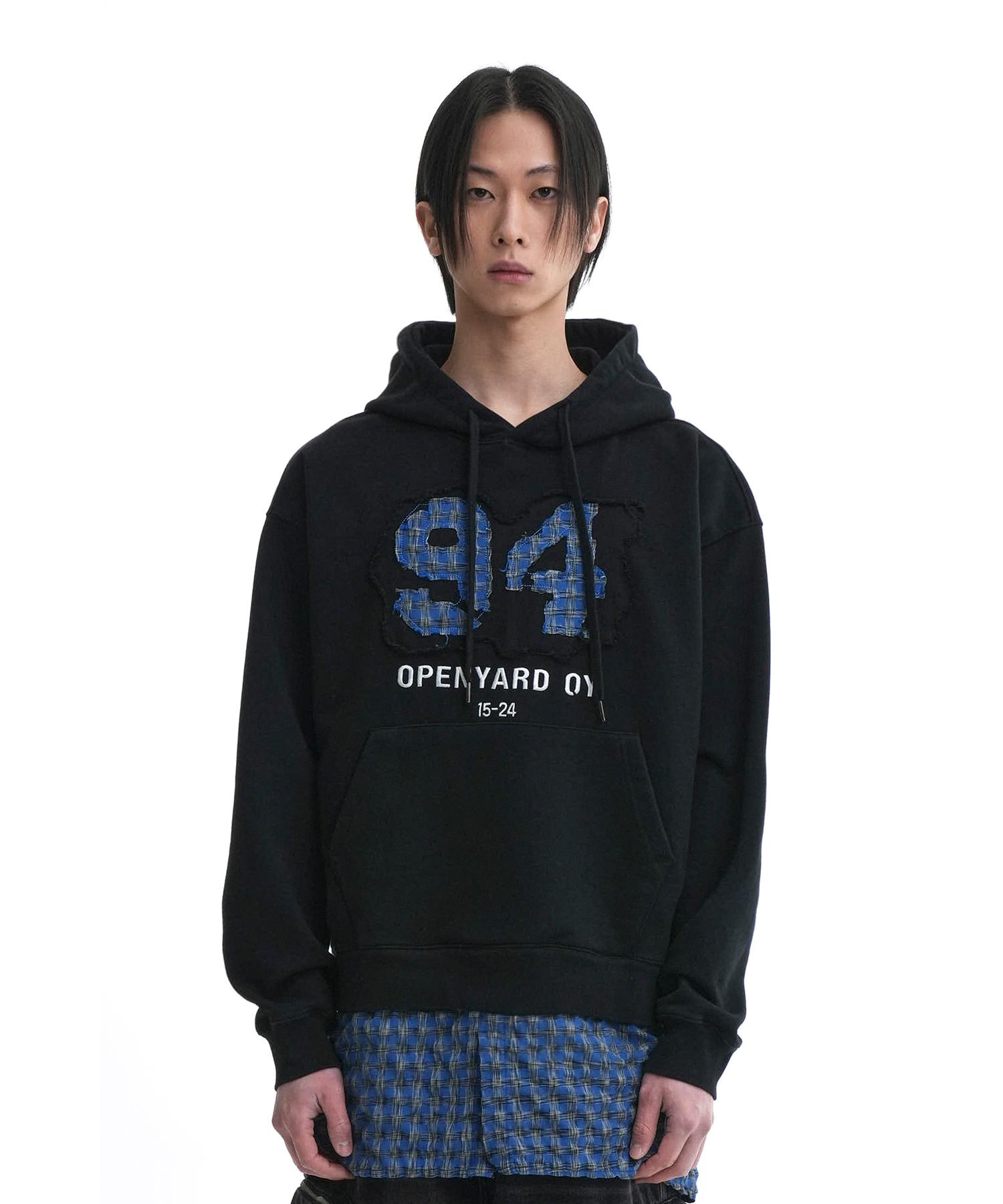 Oy Layered Check Shirts Hoodie-Black One Size