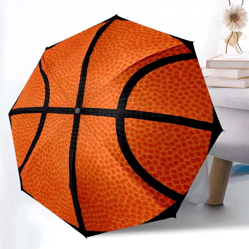 1 Stück Basketball Sport Regenschirm Tragbarer Faltregenschirm Eisenrahmen Loch Rippenstruktur Outdoor Heim Regenschirm A8